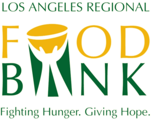 la-food-bank_campaign-header-logo-300X242-v1 The logo of the Los Angeles Regional Food Bank showcases a stylized bowl and spoon nestled within the words "Food Bank." In green and yellow, it reads: "Fighting Hunger. Giving Hope," embodying the spirit of support central to Los Angeles Regional Food Bank's mission.
