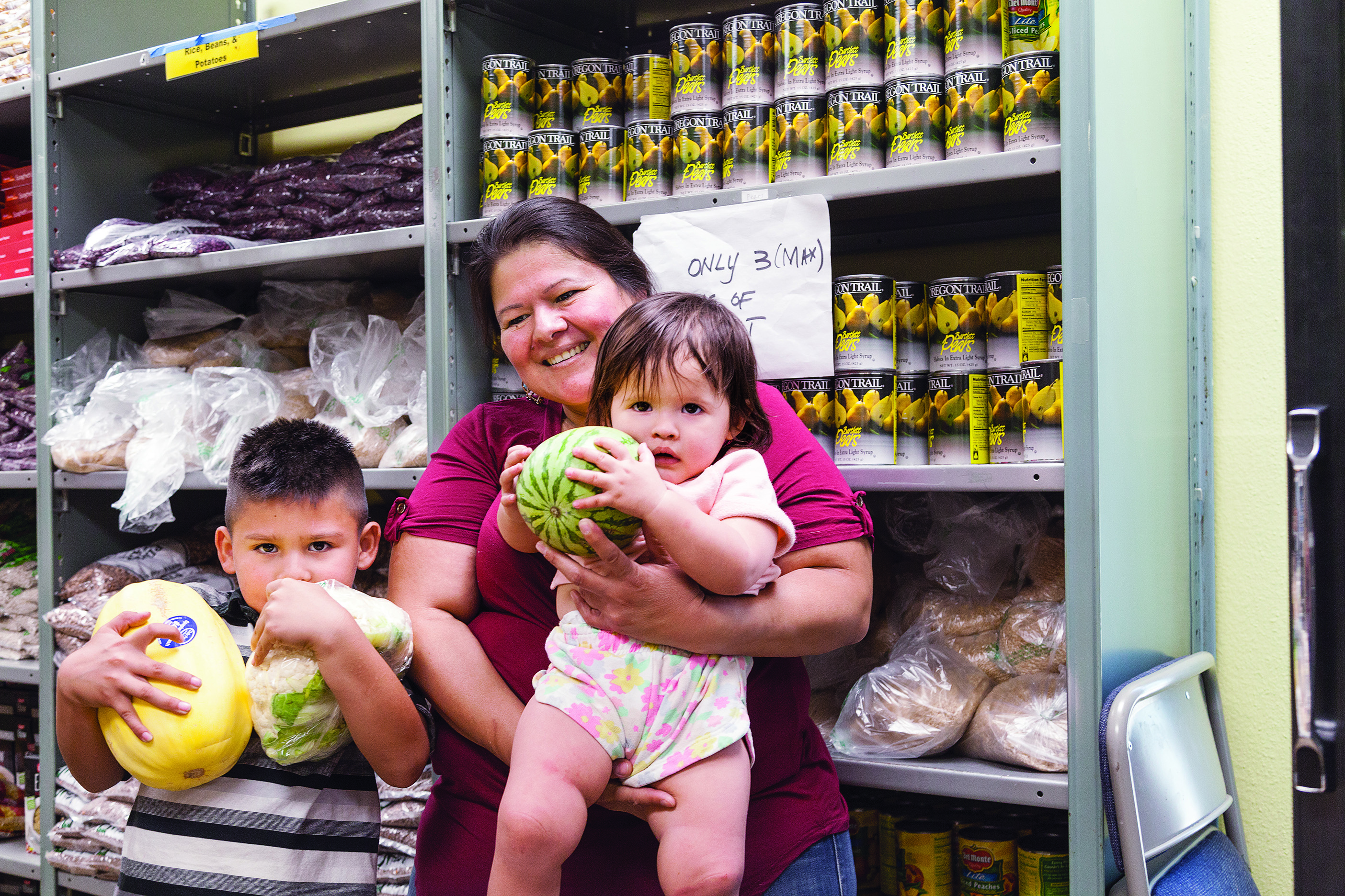 Silvia and her children. 
