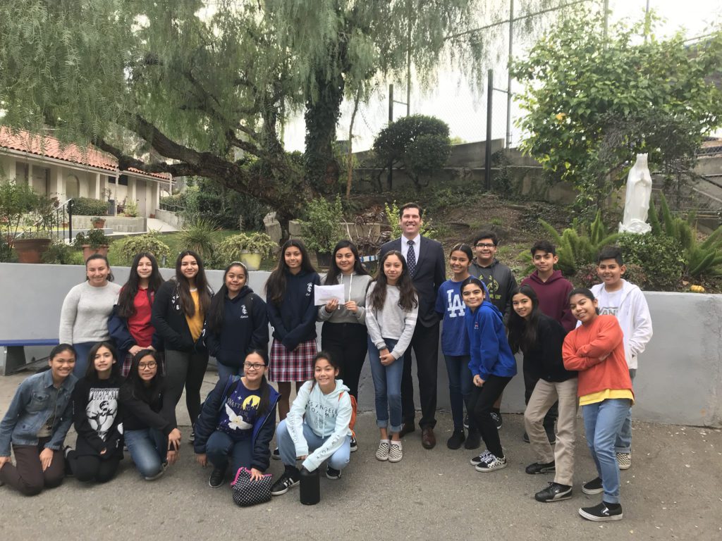 St. Bernard Students Roger Castle LA Regional Food Bank