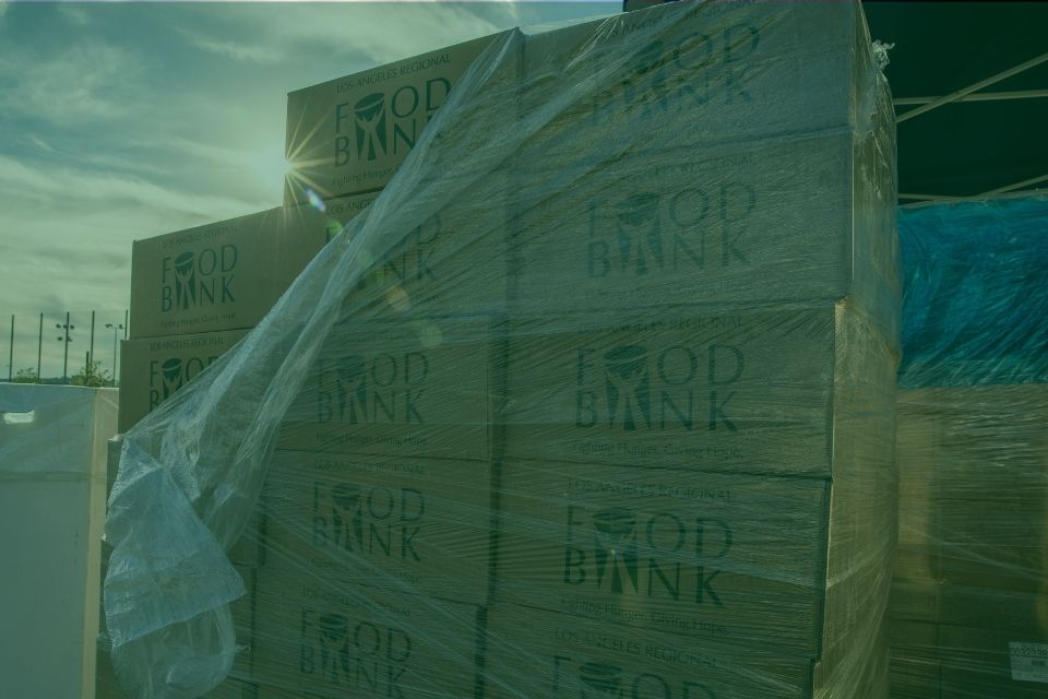Food Bank boxes before a distribution