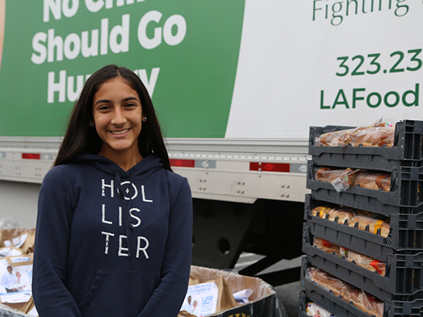 Young woman volunteering