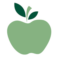 A simple green apple icon with two leaves on the stem, reminiscent of the Los Angeles Regional Food Bank logo, set against a white background.