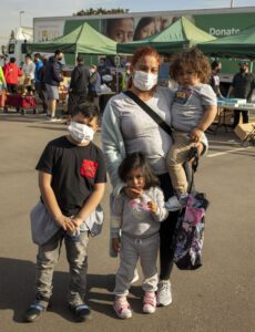A mother with her three children at Cerritos College