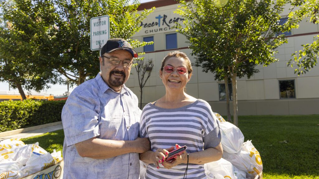 Felipe and Clara Murillo, food recipients at Desert Reign Church